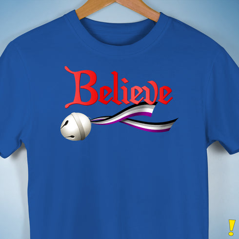 Believe Asexual Pride Jingle Bell Premium Unisex T-Shirt - Royal Blue